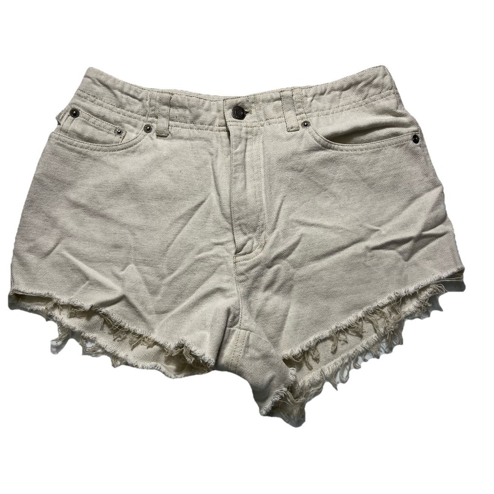 Lauren Jeans Co Ralph Lauren Cutoff Denim Shorts WOmens 4 Cream Raw Hem Boho